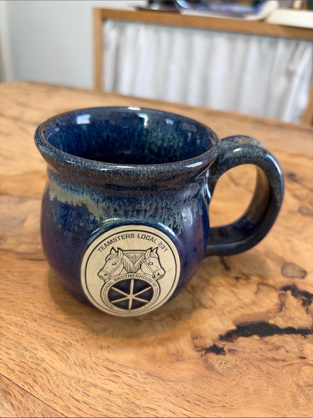 Teamsters Local 231 Blue Glazed Ceramic Mug